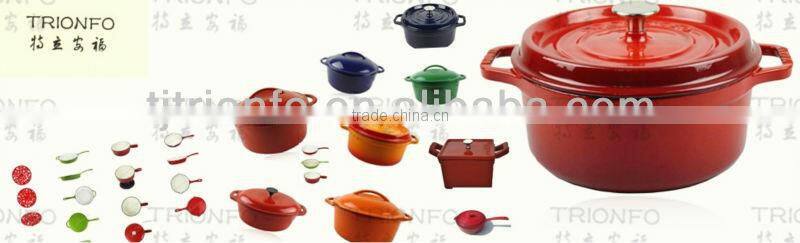 Factory price Trionfo orange pot pre-seasoned cast iron cookware enameled hot pot