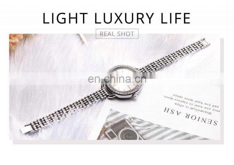 SHENGKE K0089L Light Luxury Feminine Watchs Noctilucous Big Needle Hand Watchs Classic Quartz Bracelet Watch