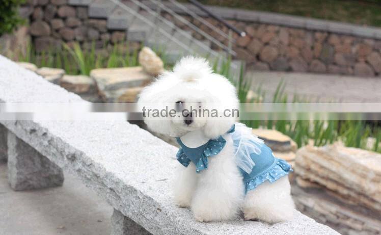 Summer jean with lace pet dog accessories pet clothes puppy clothes