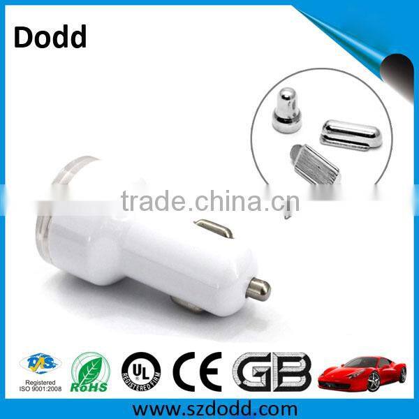 Mulit colors OEM fashion design 2.1a double usb car charger