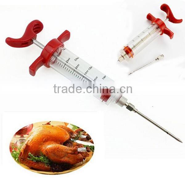 Hot Amazon Meat Marinade Injector Turkey BBQ tool Chicken Flavor Syringe For Kitchen Cooking Tool
