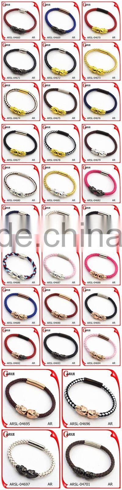 best selling products stainless steel clasp bio magnetic bracelet man leather bracelets