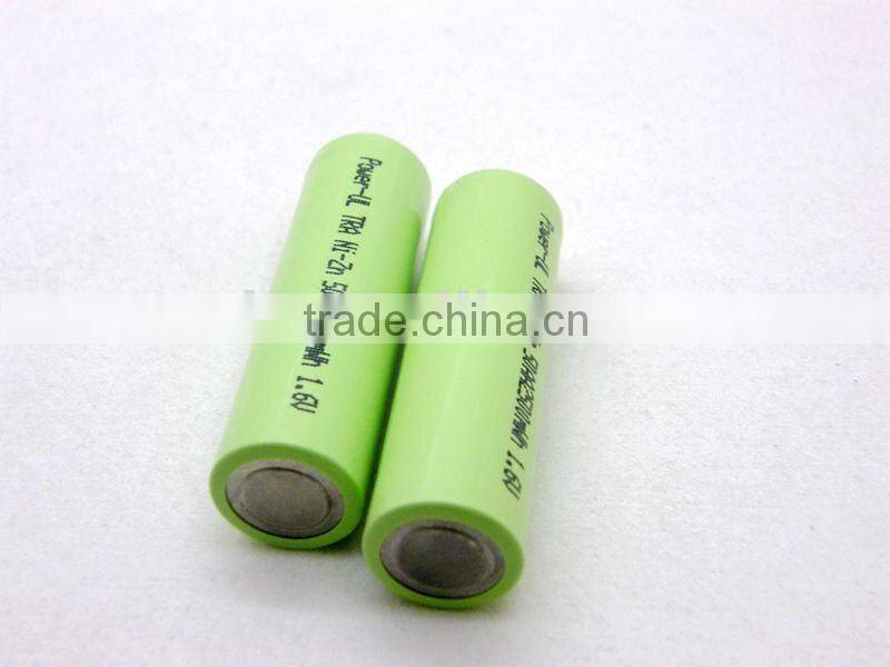 Rechargeable Ni-ZN battery, 1.6V AA 2500mAh