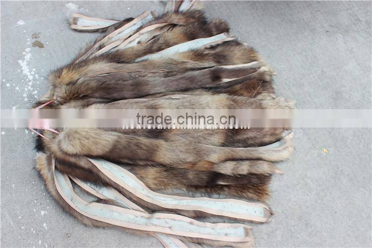 Factory Direct Natural Color Raccoon Fur Stripes For Jacket Collar