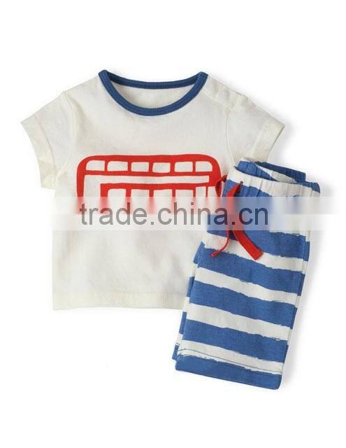 2016 Foreign Trade Baby Boy Cloth Cute Boy 12M-4Y Summer Harlen Outfits Cloth Sets Pure Cotton Shirt+Shorts Clothing Suits Sets