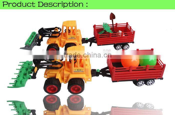 Friction plastic farm trailer truck toy