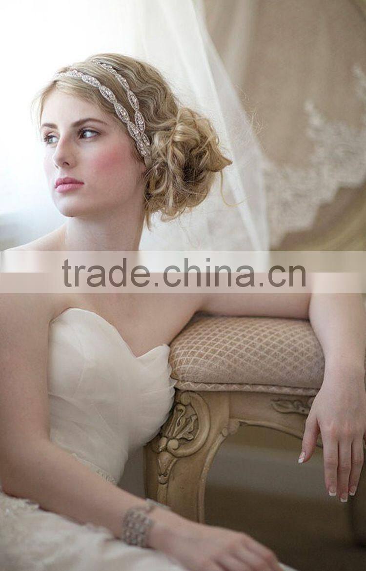 Wedding Romantic Crystal Rhinestone Headband Bride High Quality Hair Jewelry Bridal Vintage Hair Accessories