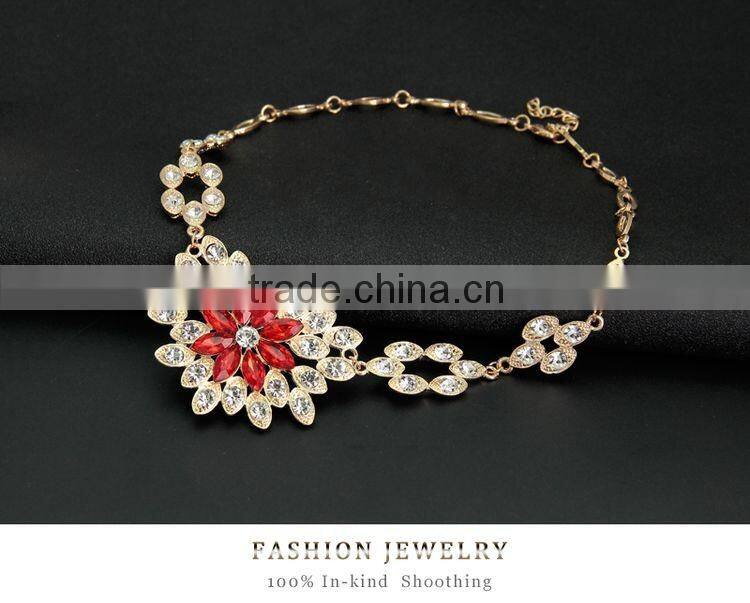 Women Bridal Wedding Jewelry Sets Charm Crystal Flower Pendant Jewelry Sets Shininy Bijoux Femme 2016