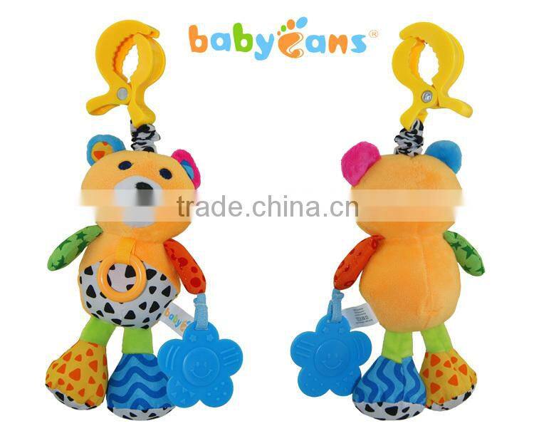 Babyfans Baby Cute Bear Shaped Plush Music Voice Flexible Puppet Educational Hanging Toys china factory wholesale