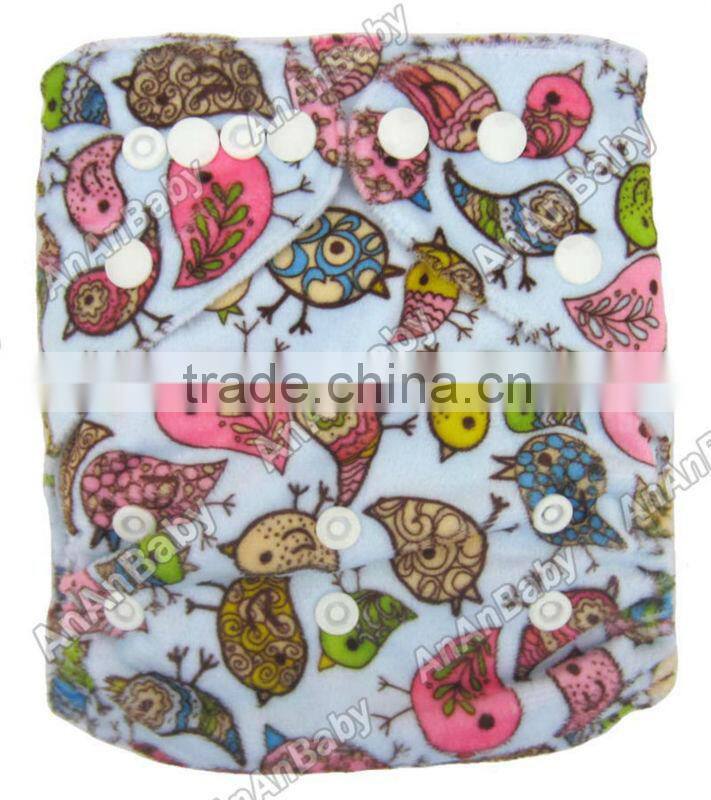 Minky Prints Baby Cloth Diapers Washable Diaper Nappies