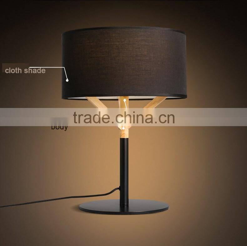 wooden+steel E27*1 table lamp, fabric /cloth desk light contemporary table light