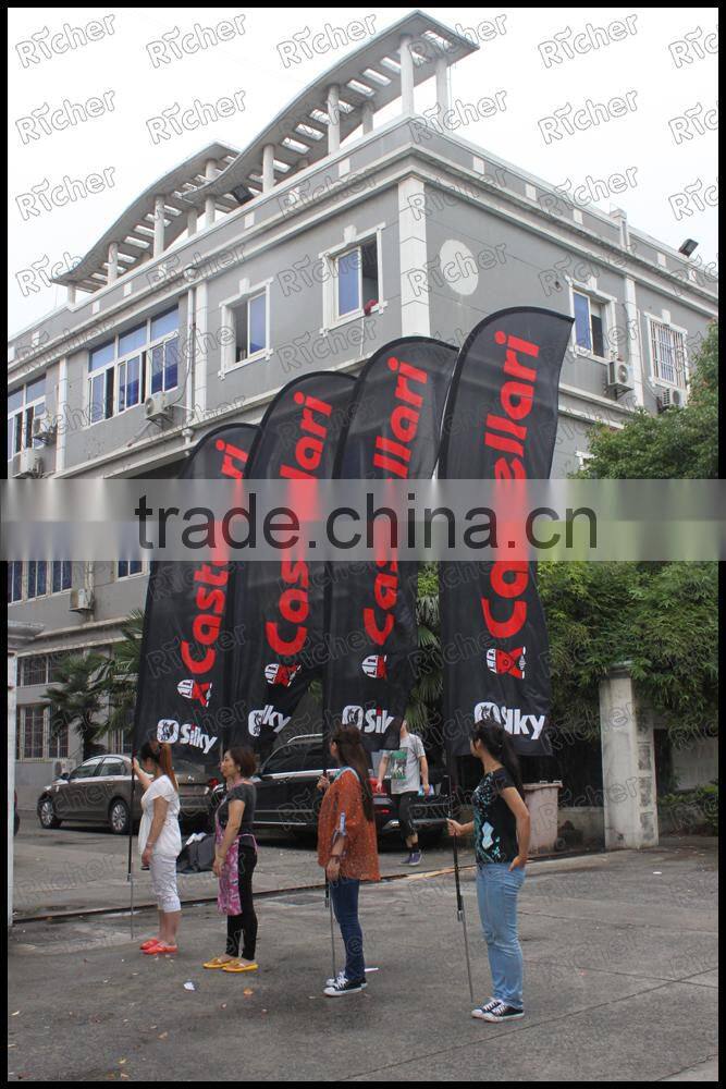 Beach flagpole flying banners