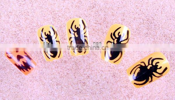 2016 Halloween fingernail false nail tips festival flamming scary nails