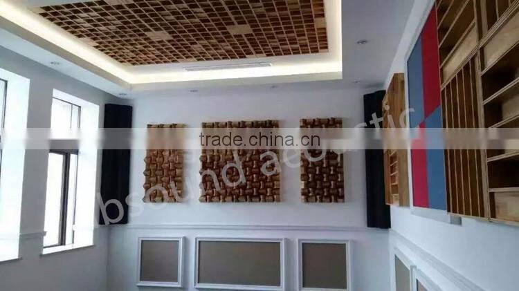 wooden 3D triangle acoustic diffuser panel