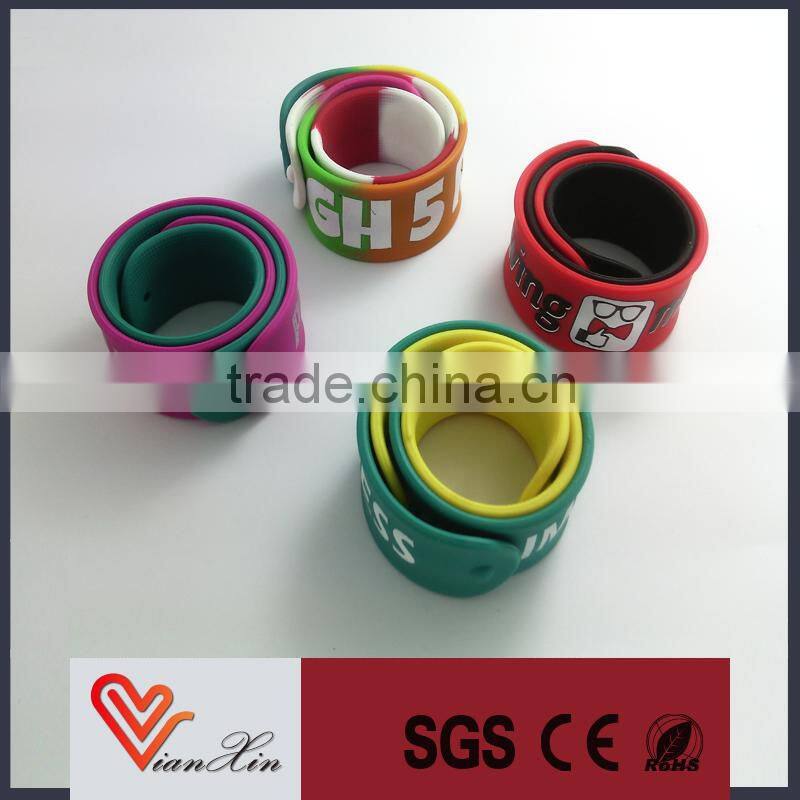 colorful slap silicone wristband
