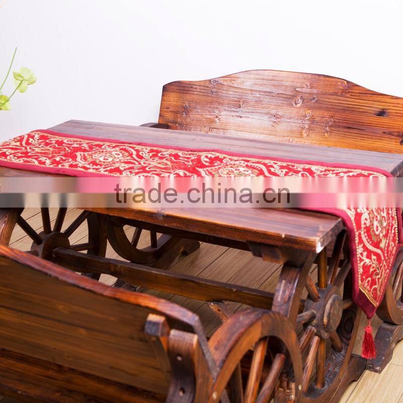 Merchandising Paisley Runner Table Cloth with Velvet Border