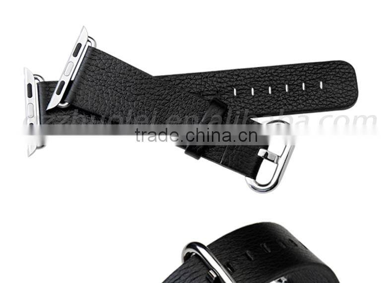 Wholsale black brown red grey Calfskin Leather Watch Strap S/S Adapter for 38mm 42mm Iwatch Strap For Apple Watch Band