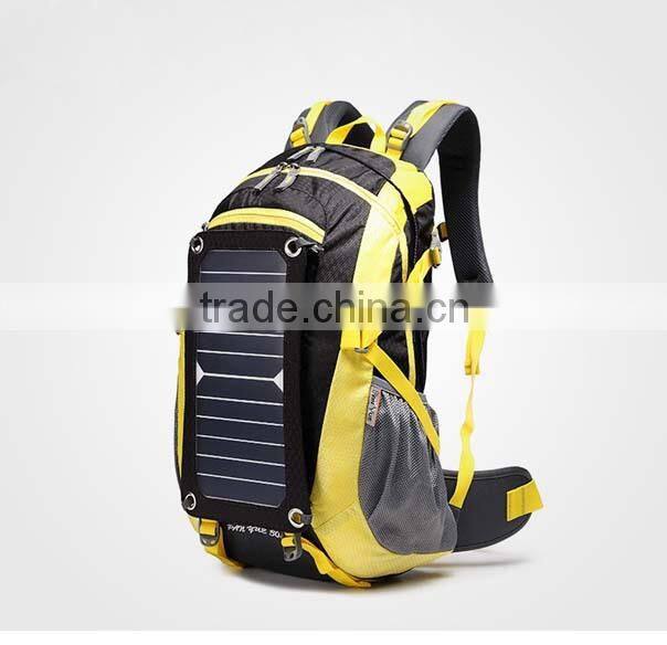 Eco-friend qualified oxford hiking solar backpack with power supplier