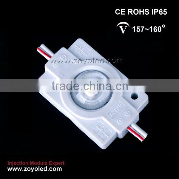 High power 1.5w 160 degree signage led modules with lens