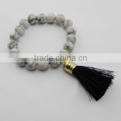 Monogram Bangle Wire Bracelet with Engraved Icon on Acrylic Disc