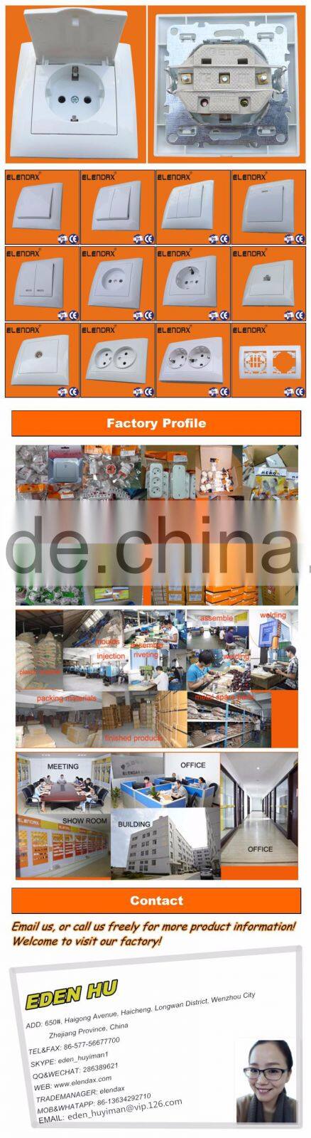 Electrical wall switch EU plug waterproof socket