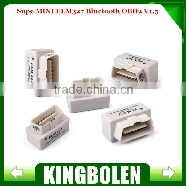SUPER MINI ELM327 Bluetooth OBD2 V1.5 White Smart Car Diagnostic Interface ELM 327 Wireless Scan Tool Support All OBD2 Model