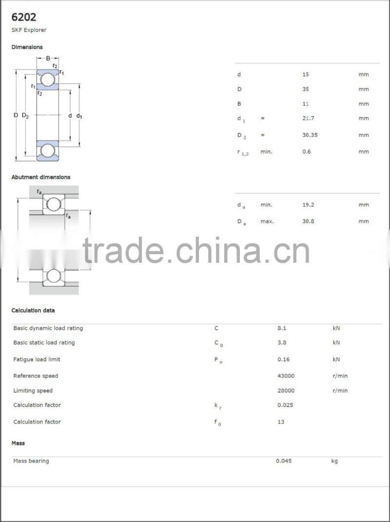 high performance petroleum machinery ZrO2 full ceramic bearings 6202