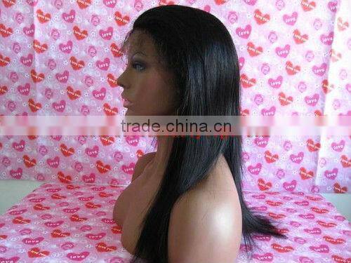 Wholesale stock 100% human hair open cap lace front wigs14" 1B straight