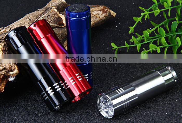 Mini 9 LED flashlight 4 colors Torch flashlight for AAA battery mini Pocket Torch Portable Flash Torch Lamps