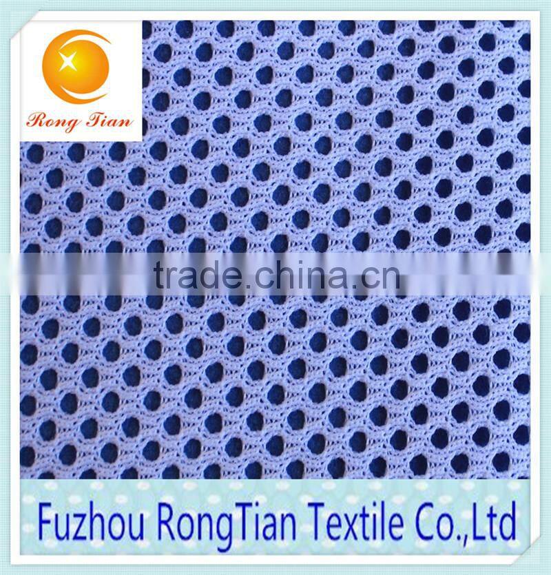 Fast-drying white polyester big hole jersey fabric for sportwear