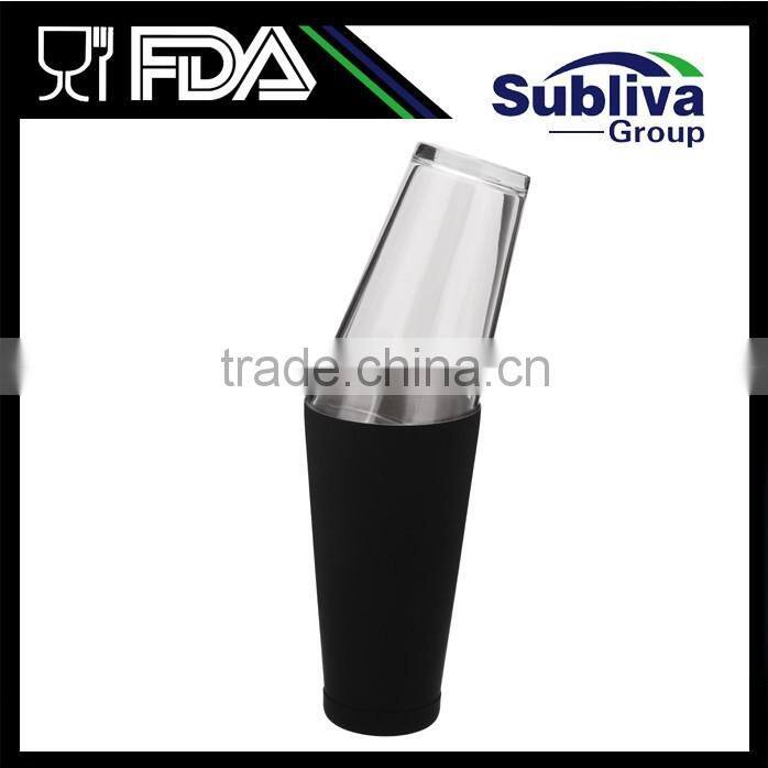 Boston Cocktail Shaker Stainless Steel, Powder Coated Glass Bottle Custom Cocktail Shaker