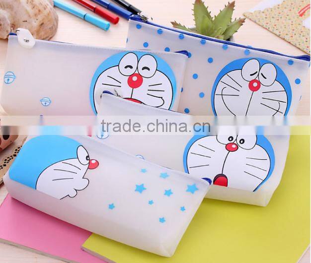 Promotion silicone rubber pencil case wtih cartoon printing