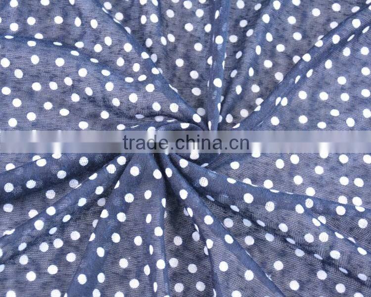 Jiufan textile 100% polyester printed t shirts fabric dot design