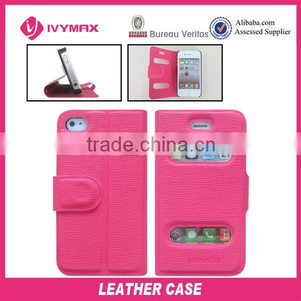 hot sale mobile phone leather case for iphone 4 with strap
