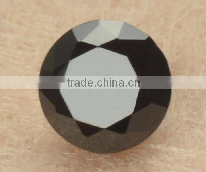 factory price 6mm Machine cut round black cubic zirconia