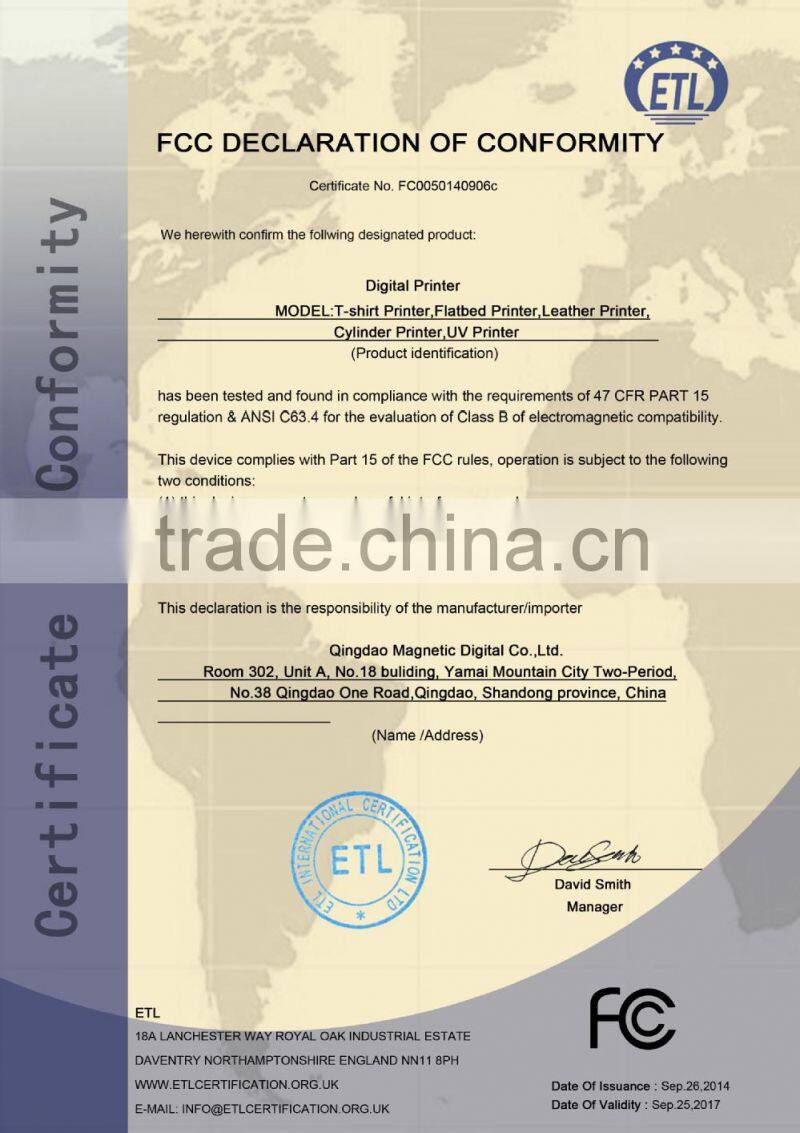 Digital eco-solvent flatbed t-shirt printer, pigment ink dtg printer