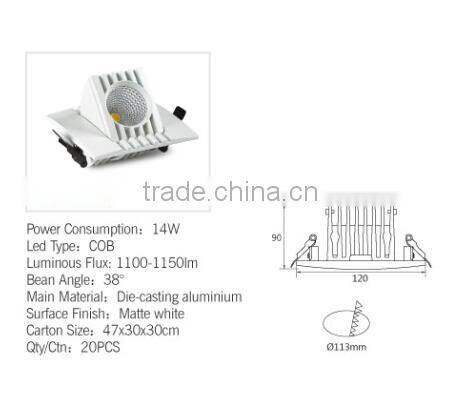 Wholesale price led light spot 14 watt cob led spot light high quality gimbal head led adjustable spot light