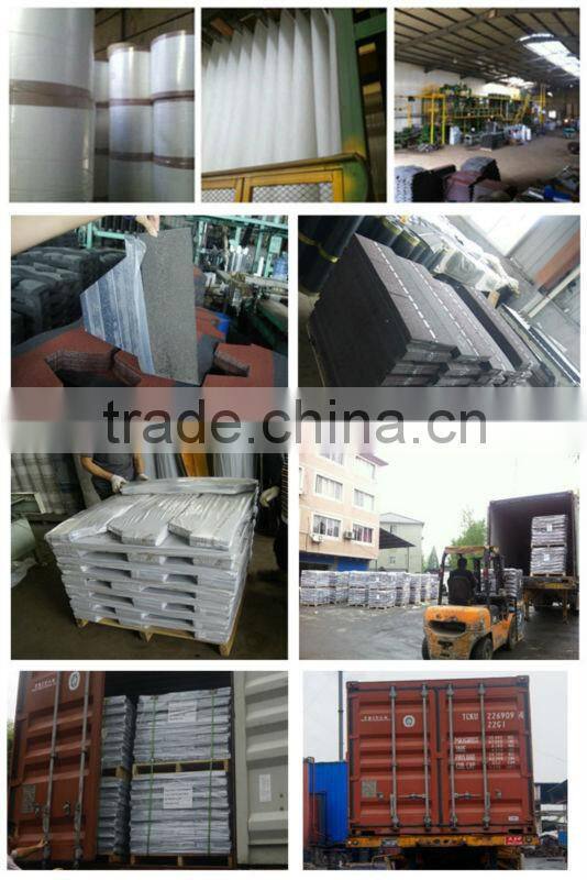 black/gray/yellow/blue/red/green color Mosaic roof asphalt shingle for roofing materials