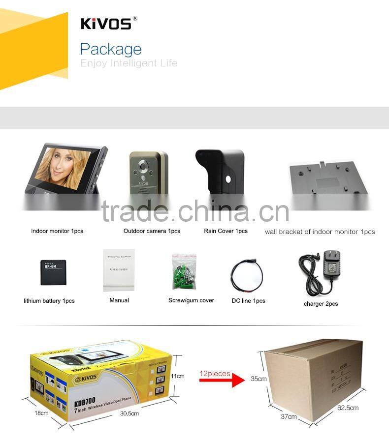 2.4g Wireless home security video door phone handset villa kit