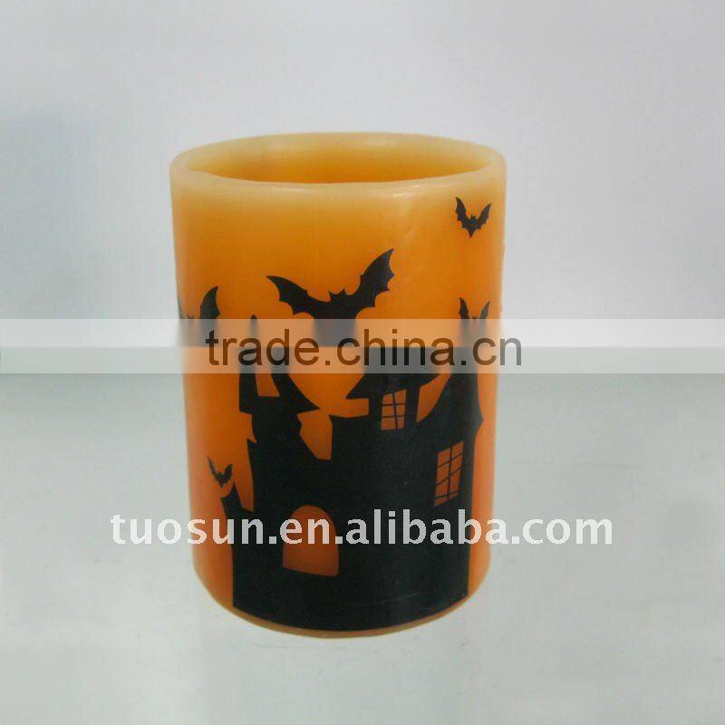 ghost led battery white light candle for cemetery