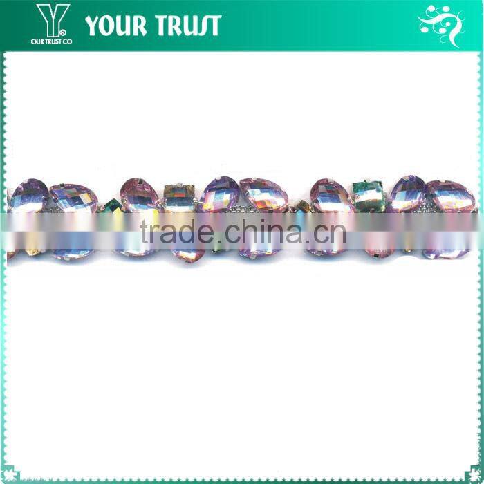 Wedding Bridal Dress 10X6MM Drop Crystal Acrylic Stone RhinestoneTrimming