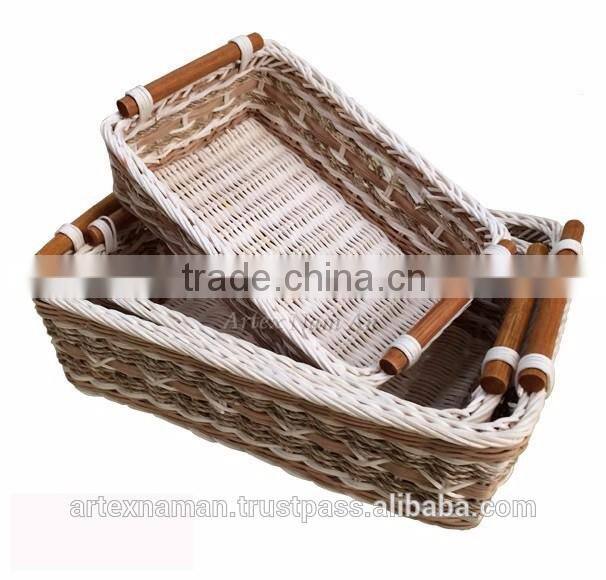 Set of three Rectangular rattan storage baskets Artex Nam An