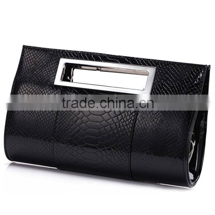 2016 Ladies Alligator PU Leather Handbag Women Party Evening Bag