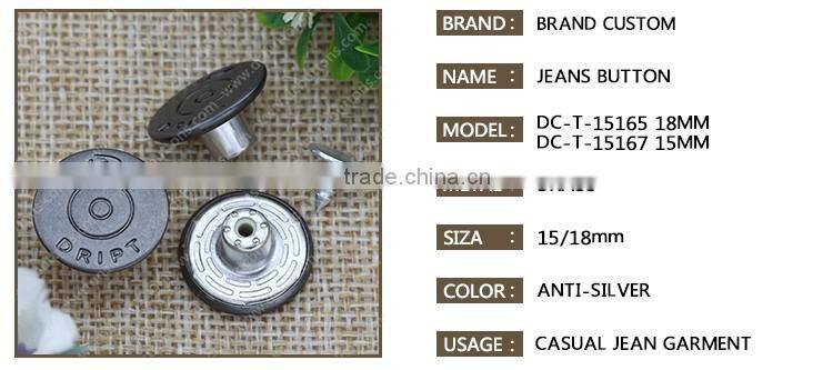 Good Quality Metal Tack Button Jeans Button for Women and Men's Jeans Wear
