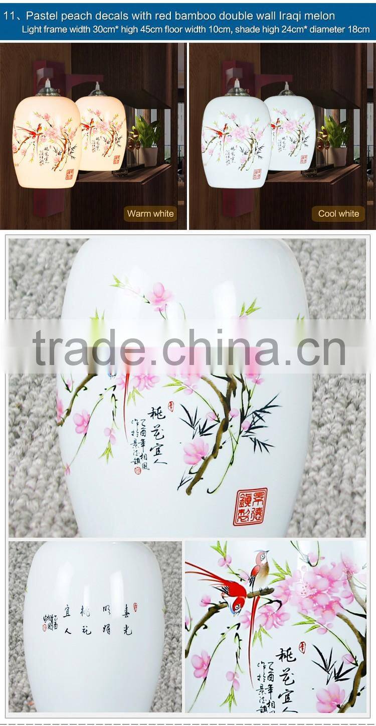 loft style les double wall lamp Industrial antique wall light lamp ceramic wood vintage wall light