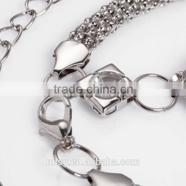High quality white crystal silver waist chain models Brightness F1-80047