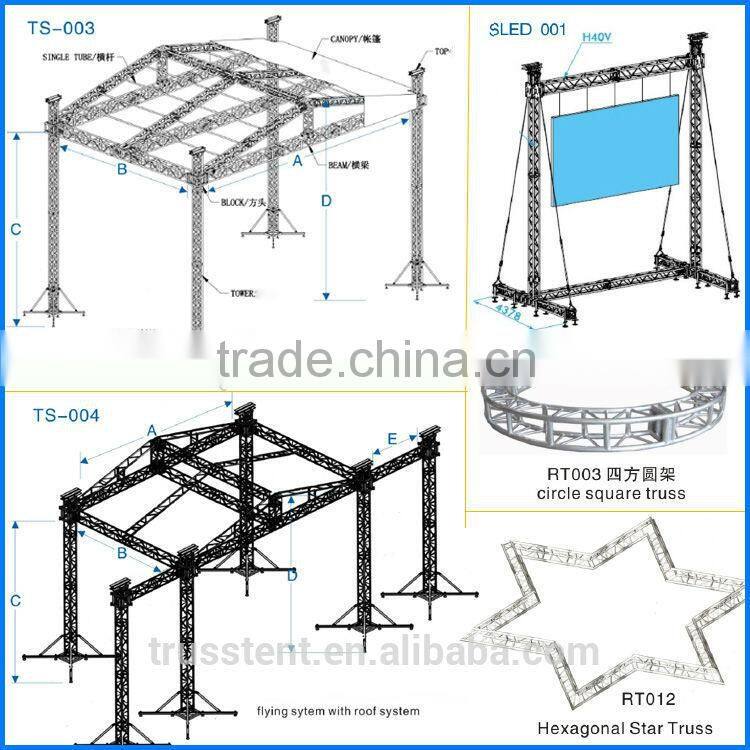 Medium Duty Compact Aluminum Speaker Tower Truss For Event
