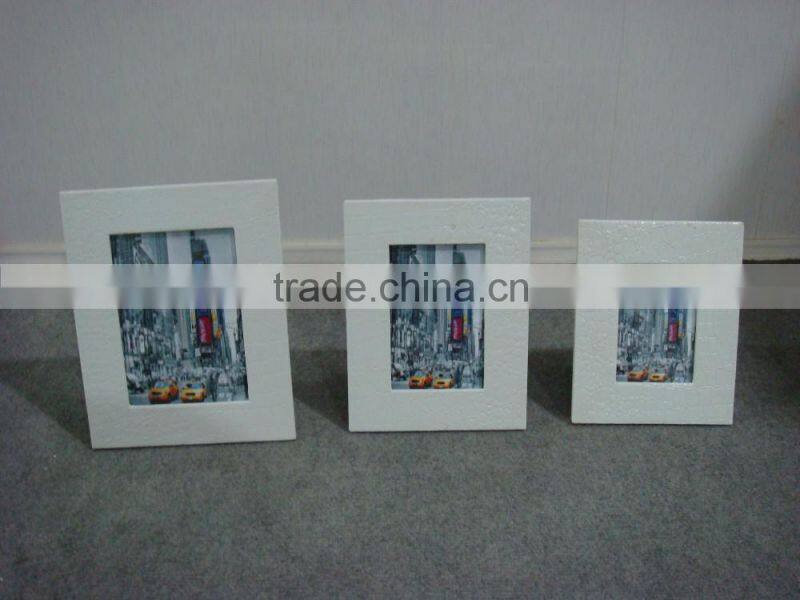 Simple white stone texture mirror frame
