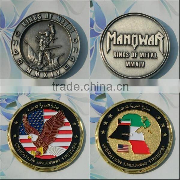 Custom double sided embossed antique gold coins