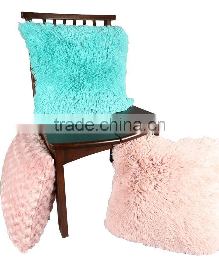 BSCI certification popular plush faux fur pillow,throw pillow,decorative pillow
